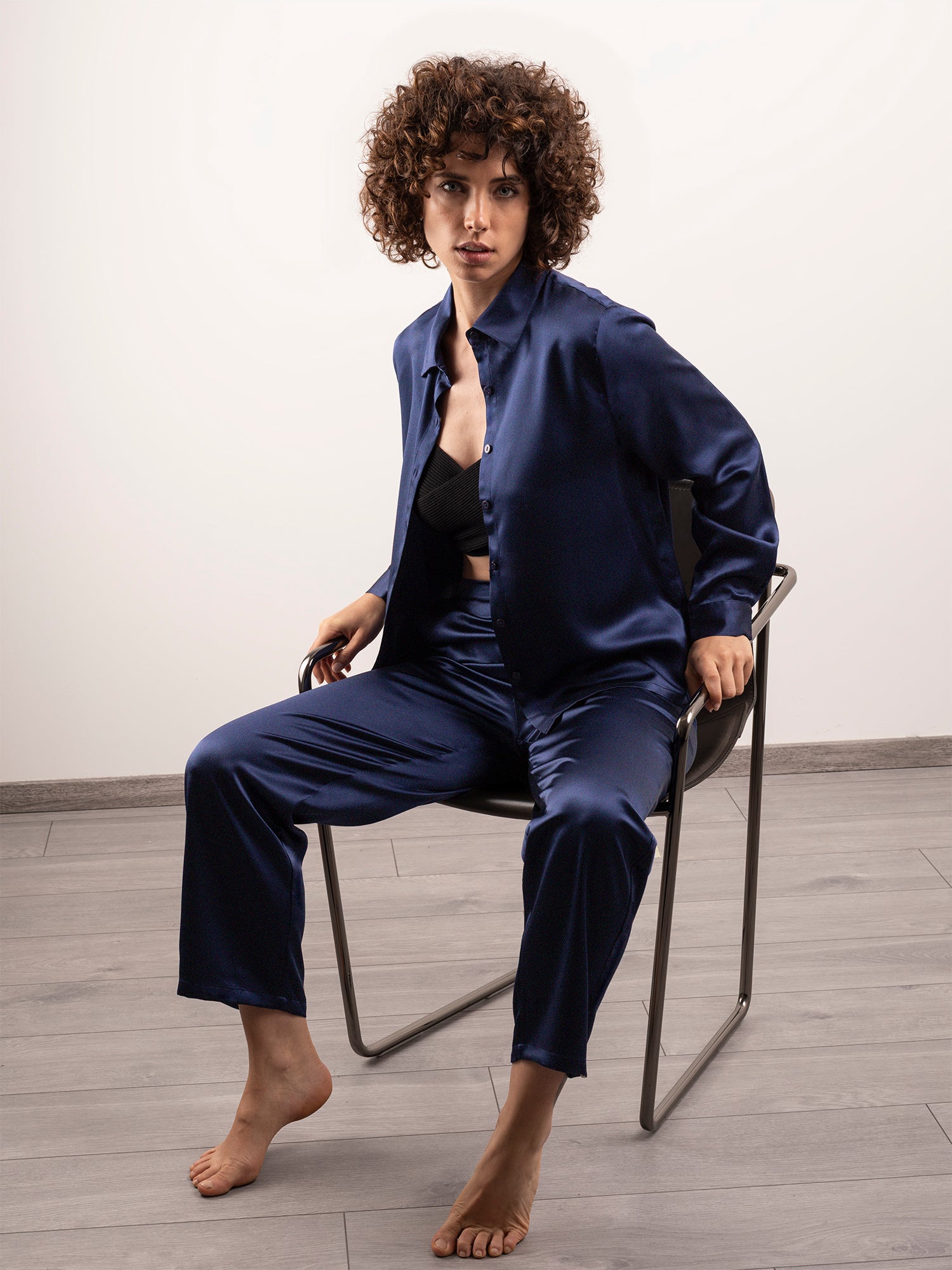 Camicia in Seta Classica - Blu Notte