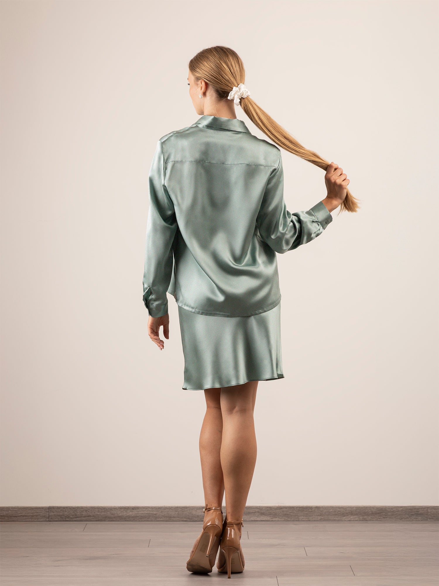 Camicia in Seta Classica - Verde Salvia