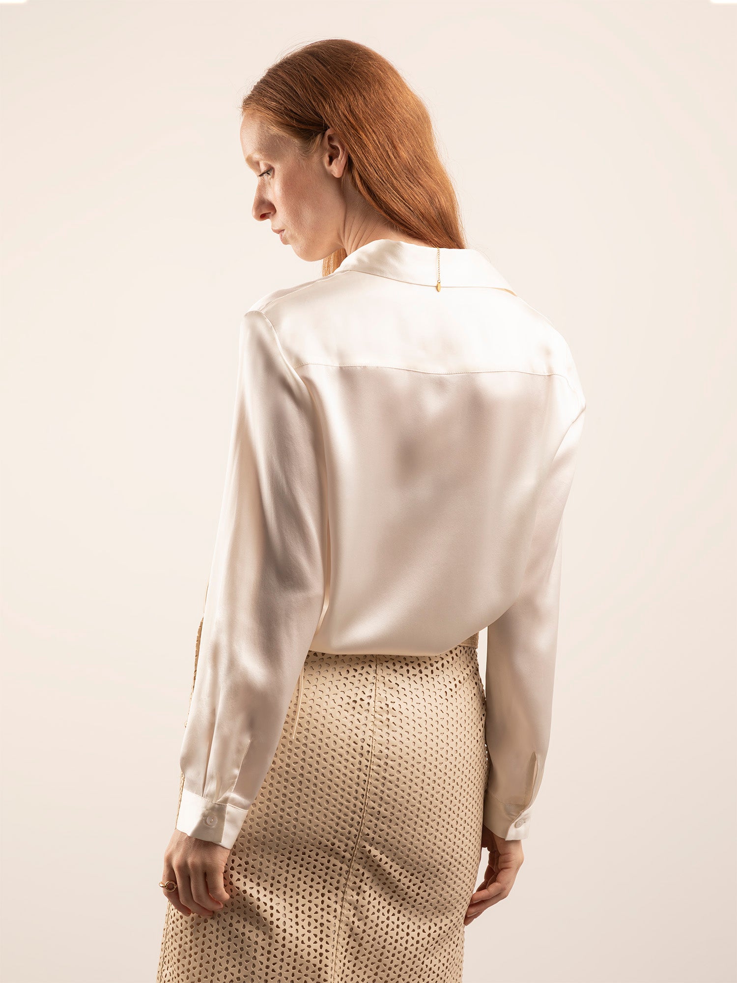 Camicia in Seta Classica - Bianco Naturale