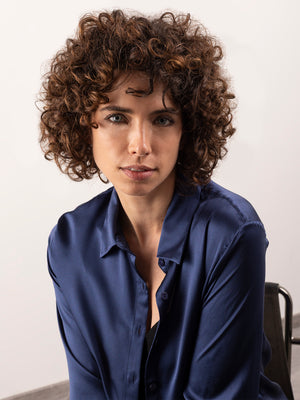 Camicia in Seta Classica - Blu Notte