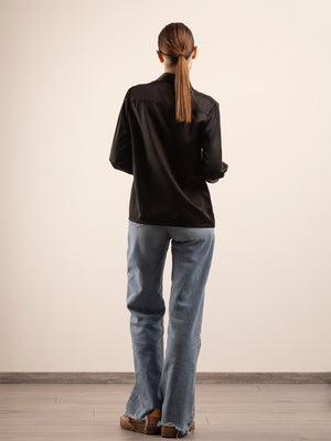 Camicia in Seta Classica - Nero Onice