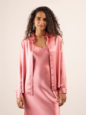 Camicia in Seta Classica - Rosa Antico