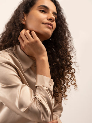 Camicia in Seta Classica - Tortora