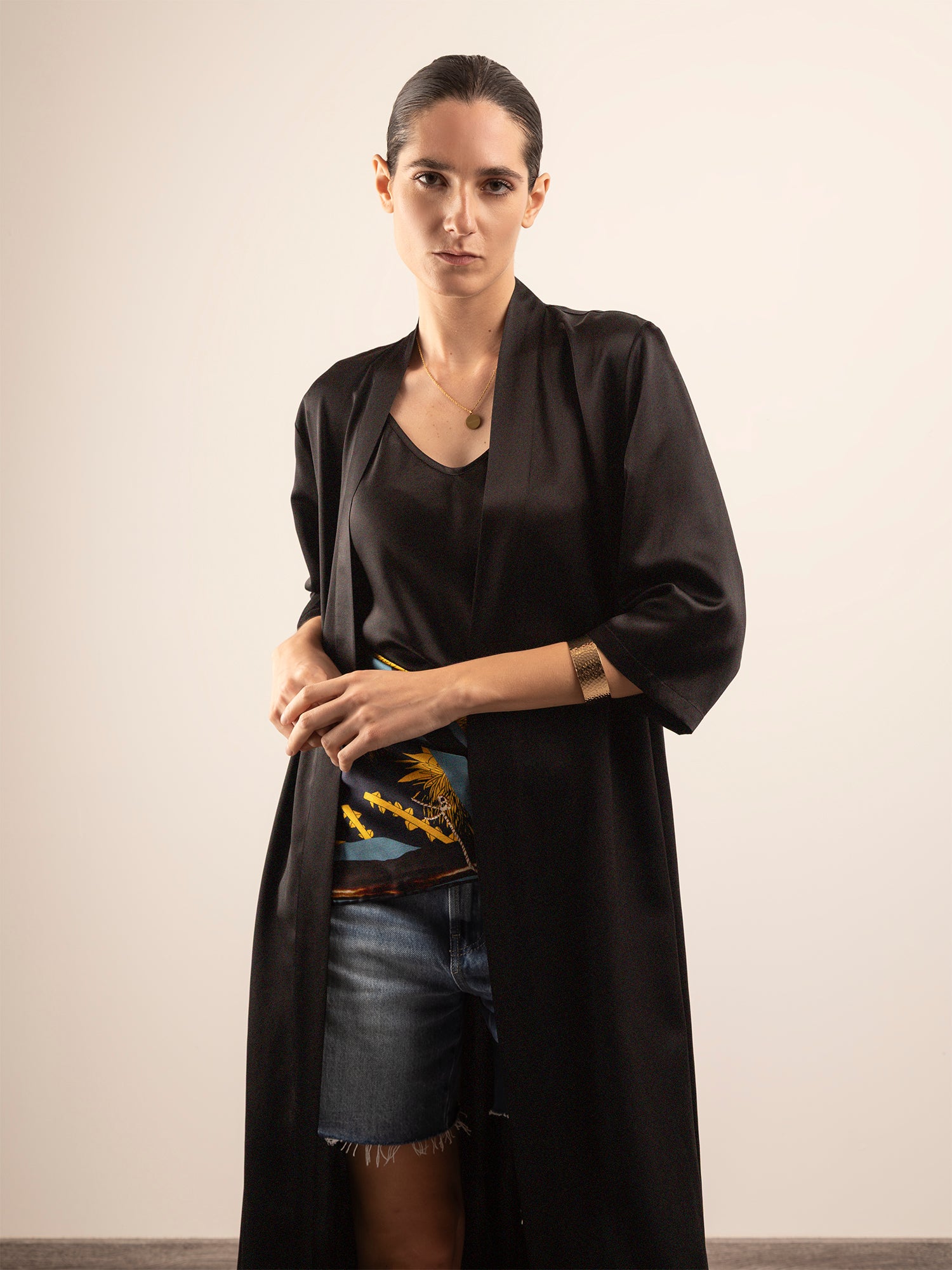 Kimono Lungo in Seta con Cintura