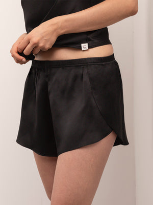 Pantaloncino in Seta a Petalo - Nero Onice